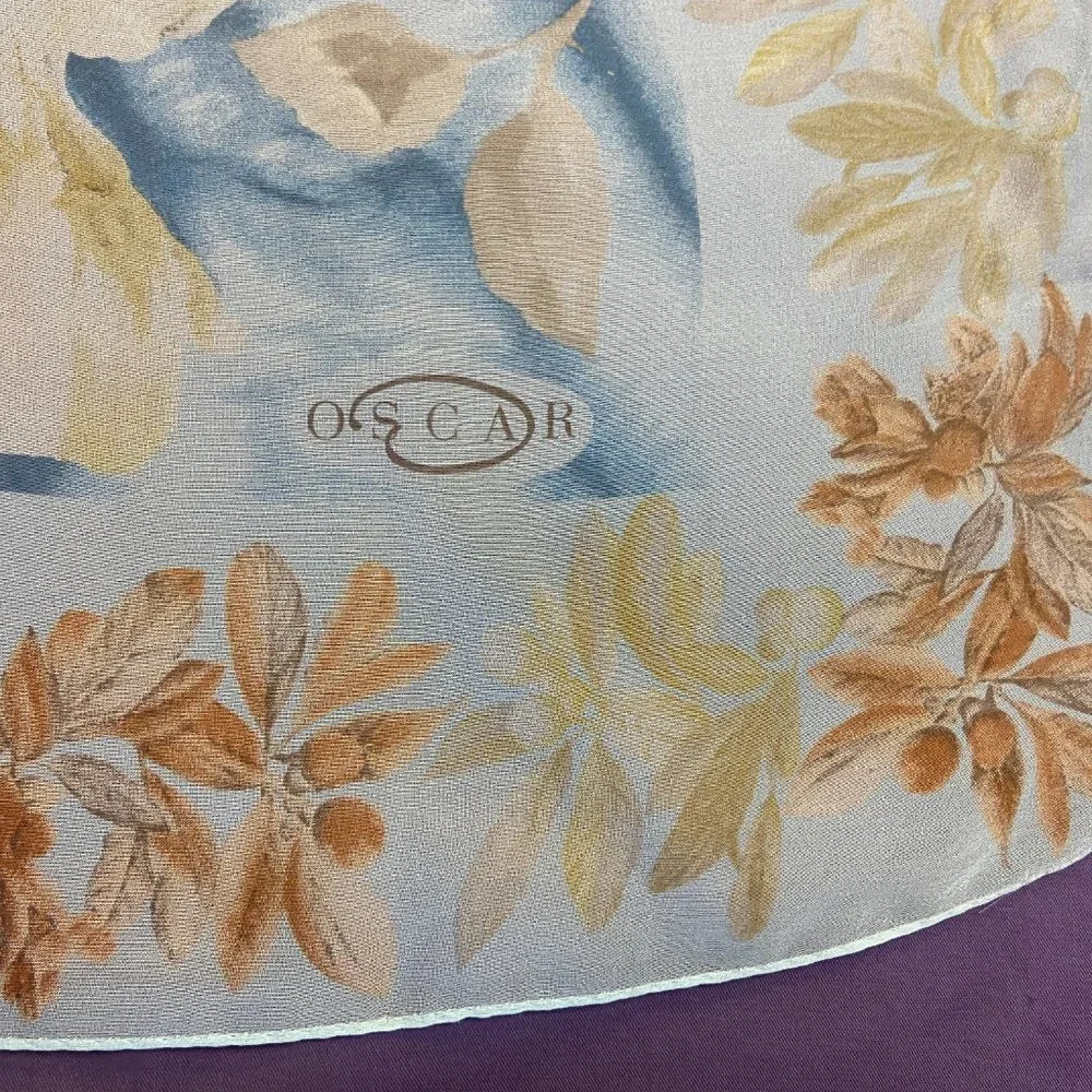 Oscar de la Renta Flower Pastel Lightweight Scarf